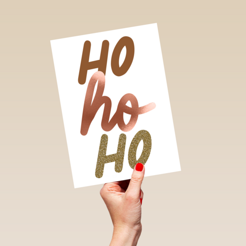 kerstkaart hip ho ho ho