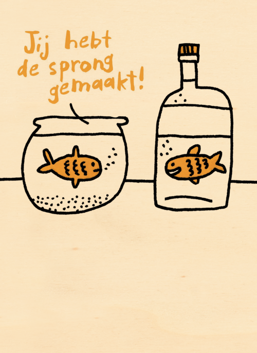 Houten Kaart Nieuwe Baan | Houten Kaart Hallmark | Nieuwe Baan | Je Hebt De Sprong Gemaakt