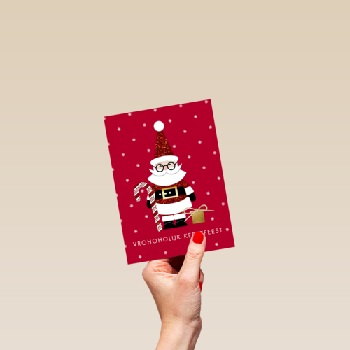 kerstkaart klassiek vrohoholijk kerstfeest
