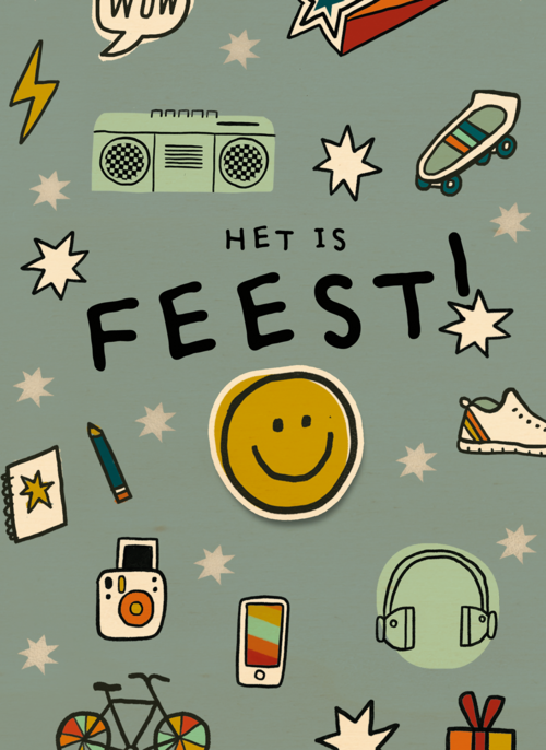 verjaardagskaart het is feest