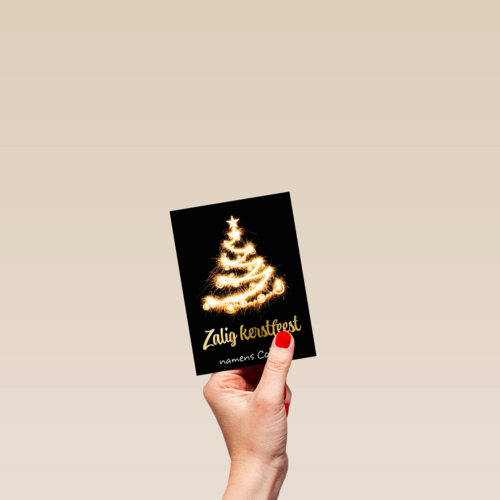kerstkaart lichtgevende kerstboom zakelijk