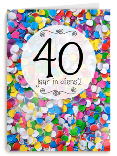 confetti 40 jaar in dienst