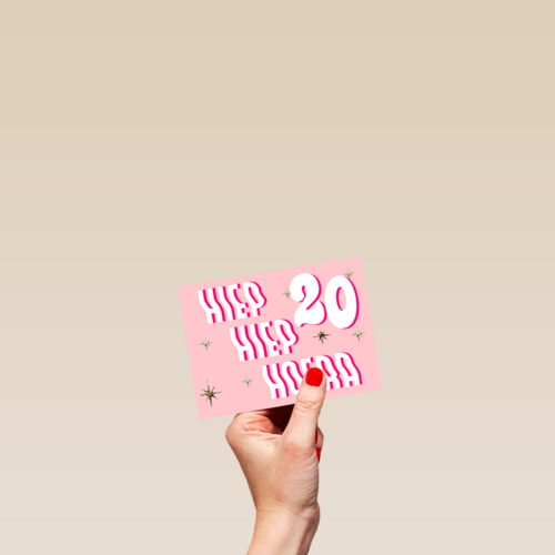 hiep hiep hoera voor 20ste verjaardag