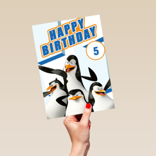 Penguins verjaardagskaart happy birthday