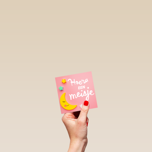 Hoera een meisje geboortefelicitatie