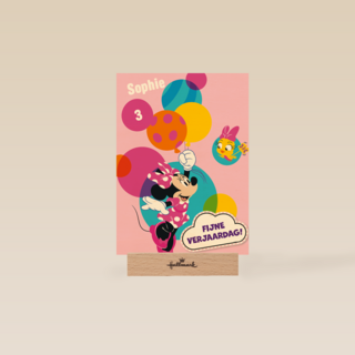 Minnie Mouse verjaardagskaart ballonnen