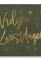 kerstkaart met gouden tekst op groene achtergrond
