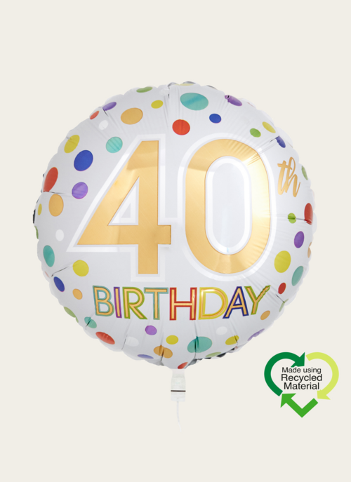 Hallmark Ballon 40 Birthday Multi Eco &VerticalLine;  Cadeau Cijferballonnen &VerticalLine;