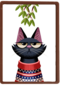 grumpy kat under the mistletoe