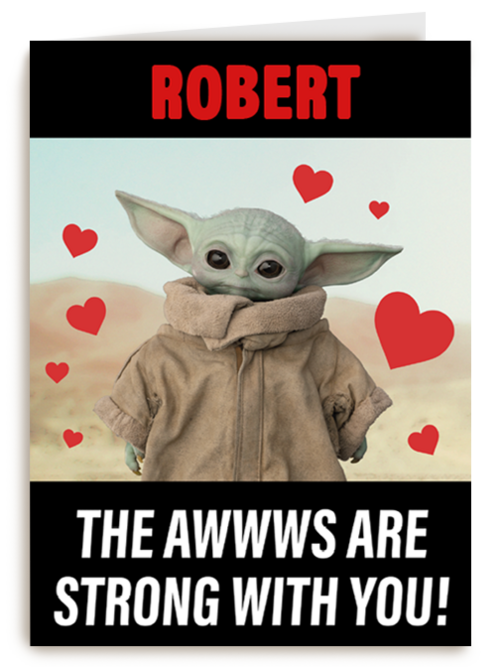 Liefde kaart Grogu the awwws are strong with you