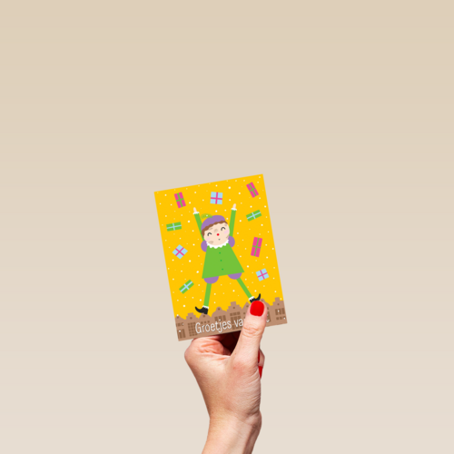 Sinterklaaskaart Groetjes van Piet
