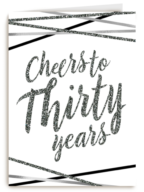 Verjaardagskaart Cheers to 30 years