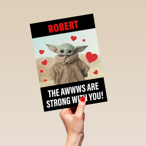 Liefde kaart Grogu the awwws are strong with you