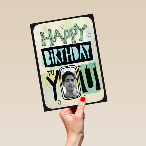 happy birthday met fotolijstje in de o