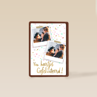 verjaardag kaart foto van hartjes gefeliciteerd