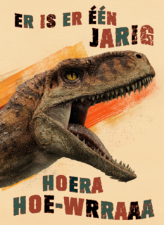 Dino tiger verjaardagskaart