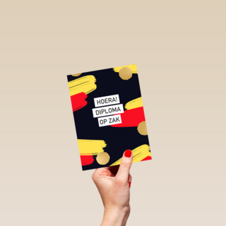hoera diploma op zak met belgische vlag
