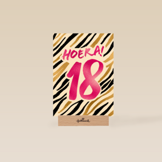Verjaardagskaart Hoera 18 meisje vrouw
