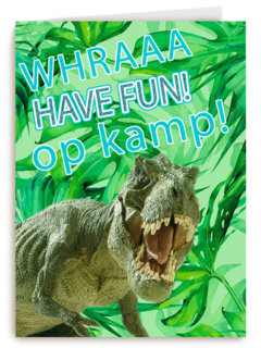 Op kamp kaart trek dinosaurus have fun