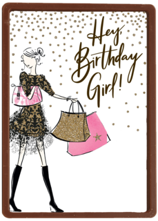 Verjaardagskaart tiener meisje en jonge vrouw Hey birthday girl