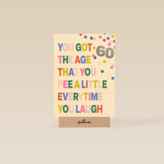 Verjaardagskaart 60 pee every time you laugh