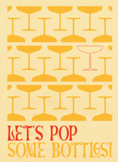 Nieuwjaar kaart lets pop some bottles