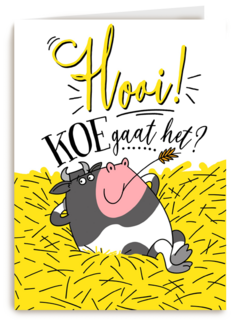 vriendschapskaart hooi koe gaat het