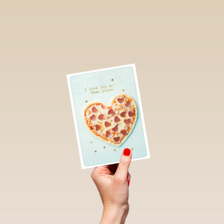 vriendschap kaart klassiek i love you more than pizza