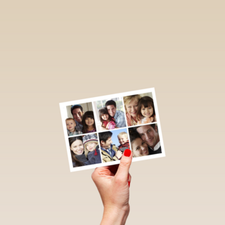 dubbele fotokaart zes gelijke foto