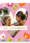 verjaardag kaart vrouw foto hart bloemen