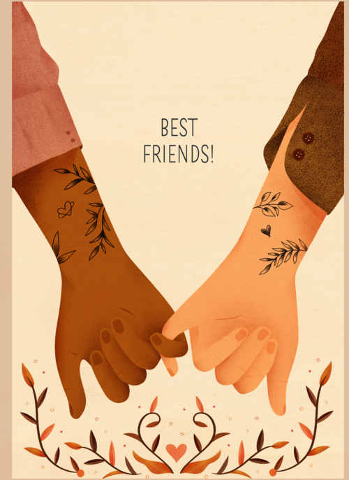 Houten Kaart Vriendschap Valentijn | Houten Kaart Hallmark | Vriendschap Valentijn | Complimentkaart Best Friends