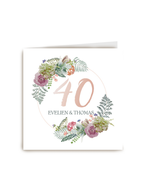 botanical kaart echtvereniging 40 jaar huwelijksjubileum