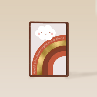 Regenboog met een lachend wolkje