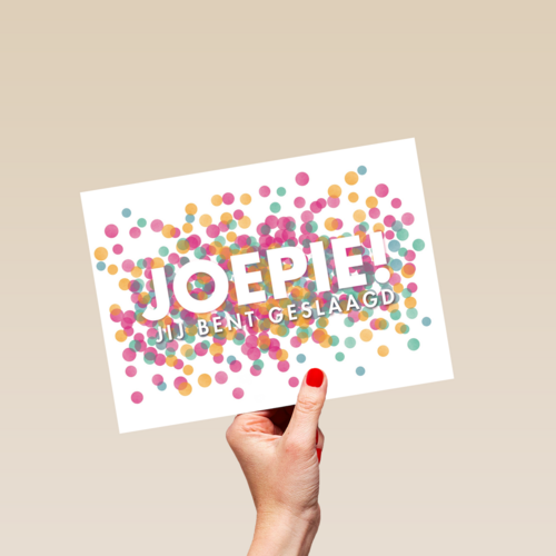 confetti joepie je bent geslaagd en hoeft niet meer te leren