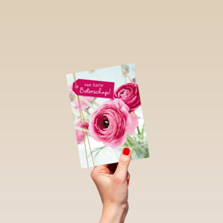 Beterschapskaart vrouw Bloemen Van harte beterschap