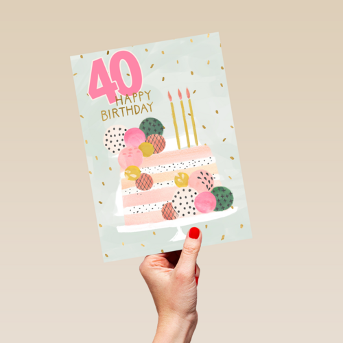 40 happy birthday met taart