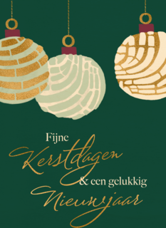 Kerstkaart kerstballen stijlvol