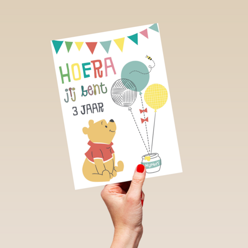 winnie the pooh hoera jij bent zoveel jaar