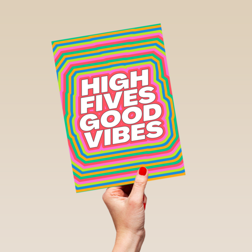Beterschap kaart high fives good vibes