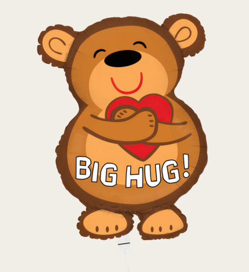 Ballon Berenknuffel Hartje Bruin Rood