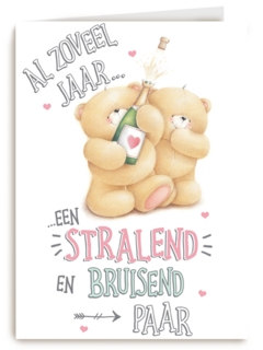 Trouwdagkaart Forever Friends Stralend en bruisend paar