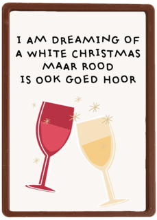 kerstkaart grappig i am dreaming of white wine