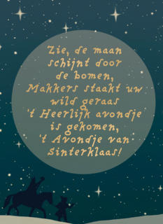 sinterklaaskaart gedicht maan schijnt door de bomen