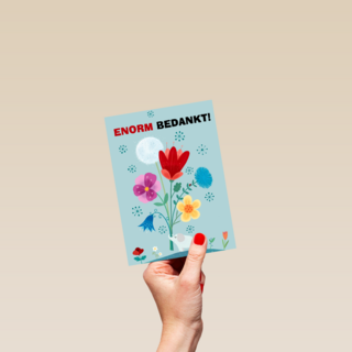 Bedanktkaart met bloemen illustratie