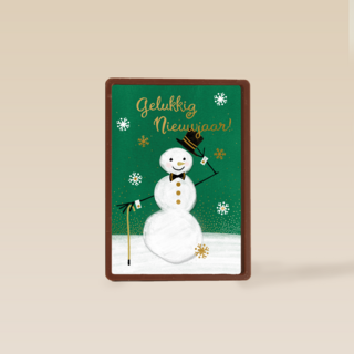 Gelukkig nieuwjaar sneeuwman