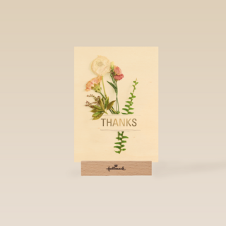 botanical kaart thanks met een bloemetje