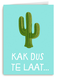 Verjaardagskaart Te laat Kak dus