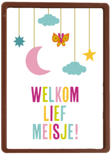 Geboortefelicitatie welkom lief meisje kleurrijk