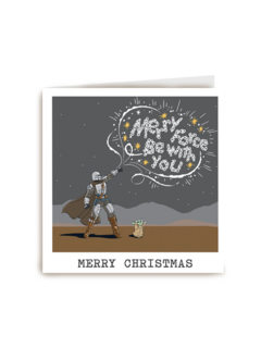 Starwars grogu Mandalorian grappige kerstkaart