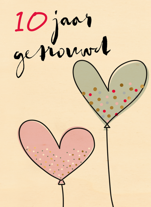 Houten Kaart Huwelijksjubileum | Houten Kaart Hallmark | Huwelijksjubileum | Love Story 10 Jaar Getrouwd